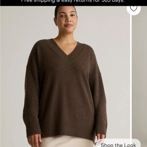 Quince oversized Women's V-Neck cashmere Sweater